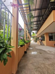 an empty hallway of a building with potted plants at ศิวพฤกษ์ เพลส in Nonthaburi