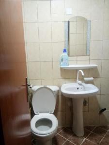 a bathroom with a toilet and a sink at Dubai naif street Al nakhal in Dubai