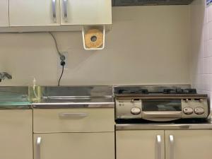 a kitchen with a stove and a sink at Damso stay in Seoul
