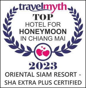 un logo para un hotel de luna de miel en China Mars en Oriental Siam Resort - SHA Extra Plus Certified, en Chiang Mai