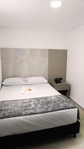 Postel nebo postele na pokoji v ubytování ApartaHotel Estadio