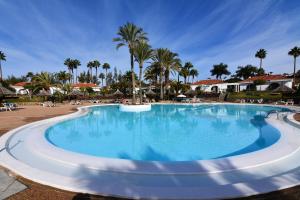 uma grande piscina num resort com palmeiras em Parque Golf 9 em Maspalomas