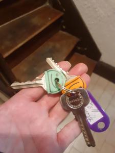 a person holding a pair of keys in their hand at T2 proche gare avec wifi in Chartres