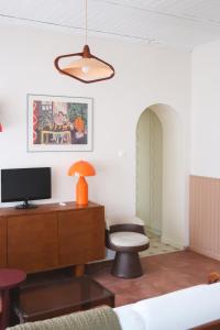 Μια τηλεόραση ή/και κέντρο ψυχαγωγίας στο Appartement cosy sur la route des vins d'Alsace
