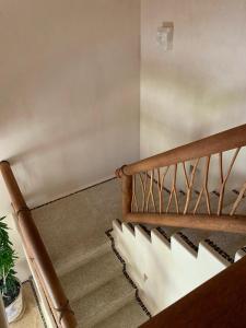 an overhead view of a staircase in a house at New Beachfront Villa in Playa Blanca in Zihuatanejo