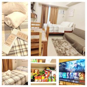 a collage of pictures of a hotel room at Avida Iloilo Tower 3 411 in Iloilo City