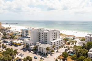 an aerial view of the beach and buildings at Coastal Sea Side Townhome in Clearwater Beach