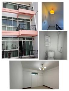 een collage van drie foto's van een gebouw met een badkamer bij Smart Place in Bangkok
