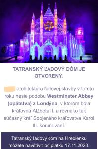a flyer for a light show in front of a castle at Apartmenty PATRIS in Tatranska Strba