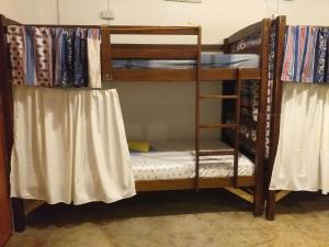 เตียงสองชั้นในห้องที่ Paraiso Hostel Moalboal