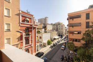 a view of a city street with buildings at Vittoria's Luxury Apartment Cagliari in Cagliari