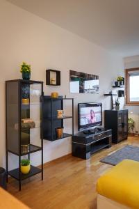 TV a/nebo společenská místnost v ubytování Yellow Lux apartment