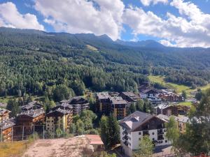an aerial view of a town in the mountains at MGH Family Apartment Aprica - Gran Paradis in Aprica