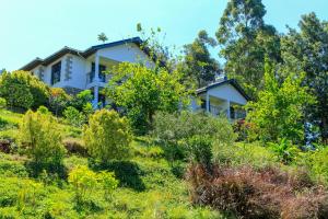 een huis op een heuvel met struiken en bomen bij Bubbles Restaurant Thika in Thika