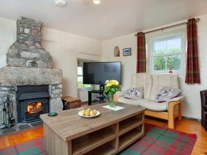 a living room with a couch and a fireplace at Barn Owl - Uk44607 in Carnbrea