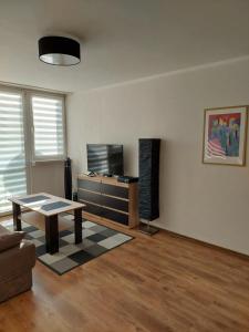 Televízia a/alebo spoločenská miestnosť v ubytovaní Apartament 59 , ranczoturystyka Bielawa Sudety