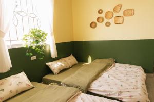 Postel nebo postele na pokoji v ubytování Phòng Măng Cụt (Mangosteen room) - Nhà Mơ Homestay Bến Tre