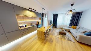 Kuchyň nebo kuchyňský kout v ubytování Apartament de Lux Sibiu VRT + 12 fotografií