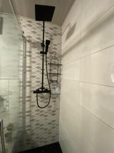 a shower in a bathroom with a glass wall at CHEZ NOUS BIS in Commercy