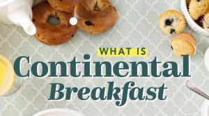 a table with donuts on it with the words what is continental breakfast at Heyward mews holiday homes in Dublin