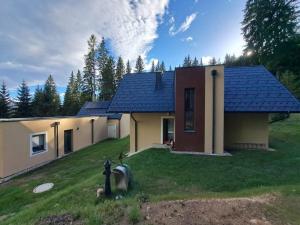 a house with a fire hydrant in front of it at Siedls Enzian in Hirschegg Rein