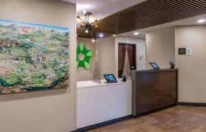 a lobby with a large map on the wall at Extended Stay America Premier Suites - Seattle - Bellevue - Downtown in Bellevue