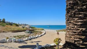 圣赫勒拿湾At3Brides Self Catering的海滩上设有石墙,大海