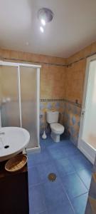 een badkamer met een toilet en een wastafel bij Constitución 80 in Úbeda