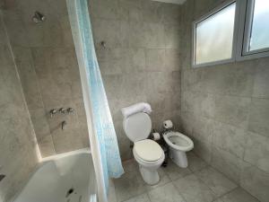 ein Badezimmer mit einem WC, einer Badewanne und einem Waschbecken in der Unterkunft Grand Zen Hotel in Loma Verde