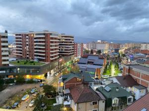 an overhead view of a city with buildings at Violin 2 bedroom Apartment downtown Prizren in Prizren