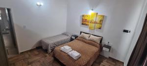een woonkamer met een bank en een bed bij Complejo Boulevard Plottier in Plottier