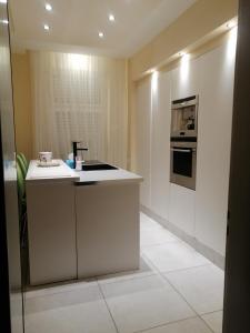 una cucina con piano di lavoro e piano cottura forno superiore di High guests comfort and satisfaction in 2 double bedrooms with private bathroom a Kerkrade