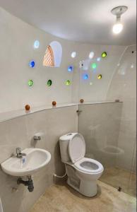 Santa SofíaにあるCasa Iglúのバスルーム(トイレ、洗面台付)