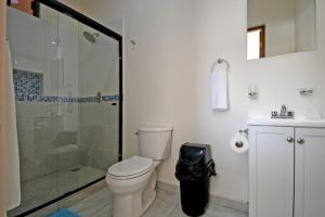a bathroom with a shower and a toilet and a sink at Stella Maris in El Sargento