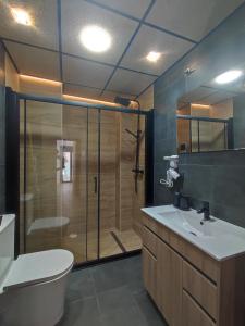 マラガにあるOhana home 2のバスルーム(シャワー、トイレ、シンク付)