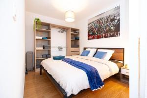 1 dormitorio con 1 cama grande en una habitación en * * Le Duplex des Cigognes * *, en Hoenheim