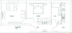 Půdorys ubytování Brauhaus Suite 20