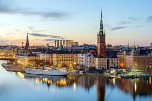 Nespecifikovaný výhled na destinaci Stockholm nebo výhled na město při pohledu z hostelu