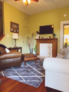a living room with a couch and a tv at JW's LOFT - Pet Fee Additional Charge in Lexington