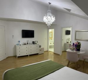 Vila Zoe BucharestAirport&Therme&Parking Otopeni的电视和/或娱乐中心