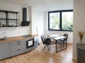 Kuchyň nebo kuchyňský kout v ubytování Studio Apartments in Ruhrgebiet