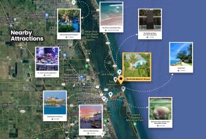 a map of the vicinity of attractions at Steps to Private Beach - Sand, Surf, Sun - 2bd,2ba in Fort Pierce