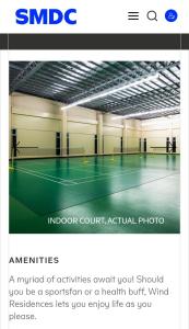 Captura de pantalla de un gimnasio con pista de tenis en WIND RESIDENCES SMDC TOWER 2 en Tagaytay