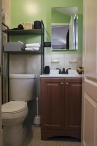 a bathroom with a toilet and a sink at BGI Rentals in Brooklyn