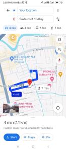 a screenshot of a google maps page with shortcuts at Rama Guest House in Bangkok