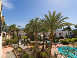 サン・バルトロメにあるAguila Beach Ocean View By CanariasGetawayのヤシの木とスイミングプールのあるリゾートの景色を望めます。