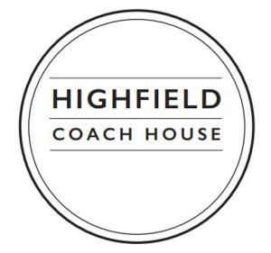 a logo for a highfield coach house at Highfield Coach House in Lymington