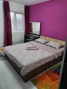 Кровать или кровати в номере Casa de inchiriat in Vaslui