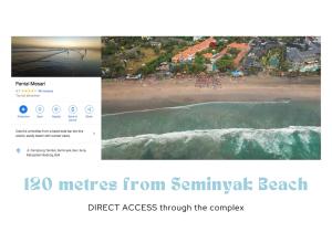 eine Seite einer Website mit Foto eines Strandes in der Unterkunft Seminyak Beach Tropical Hideaway Apartment in Seminyak