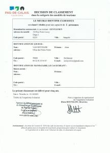 Certifikát, ocenenie alebo iný dokument vystavený v ubytovaní Gentlemen appartement au premier étage à 50 metres de la mer